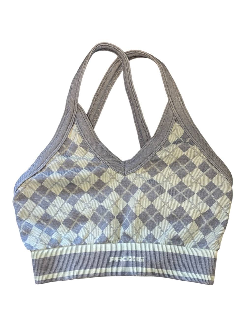 Prozis blue and Argyle Cross-Back Sports Bralette Size M - like new